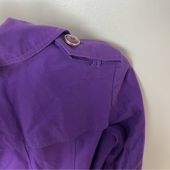 Banana Republic Purple Button Up Tie Waist Trench Coat XS - Picture 4 of 15
